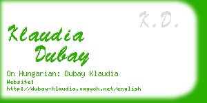 klaudia dubay business card